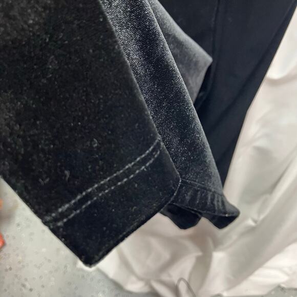 Land's End Womens 18 V-Neck Long Sleeve Black Velvet Shift Dress Classic - Picture 7 of 10